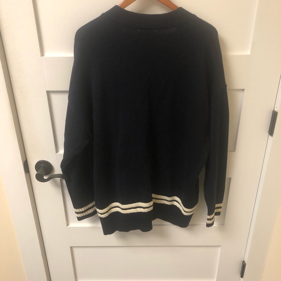 🛍NWT! &. Layered Navy Blue knit Cardigan Lg - Picture 4 of 7